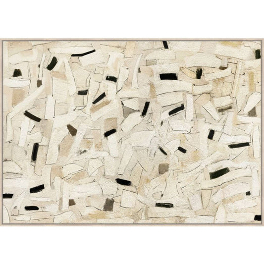 Elena Textured Framed Canvas - Wood Look