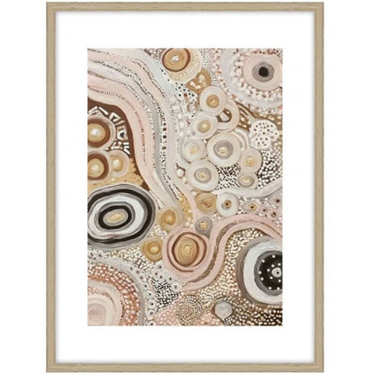 Rare Earth b Glass Framed Art - Wood Look