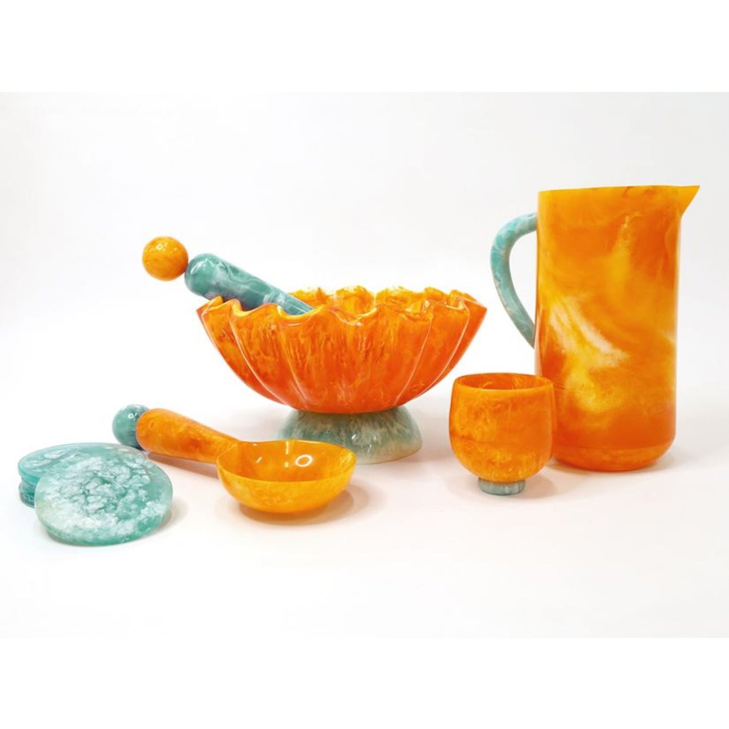 Rara Resin Bowl - Turquoise &amp; Orange