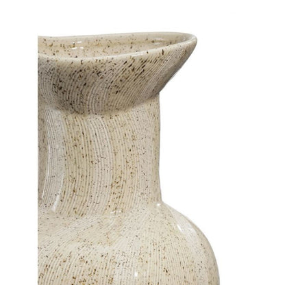 Daisy Ceramic Vase - Light Oatmeal Swirl