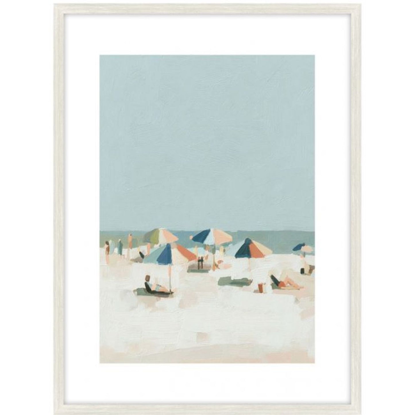 Beach Days a Glass Framed Art - Wood Look