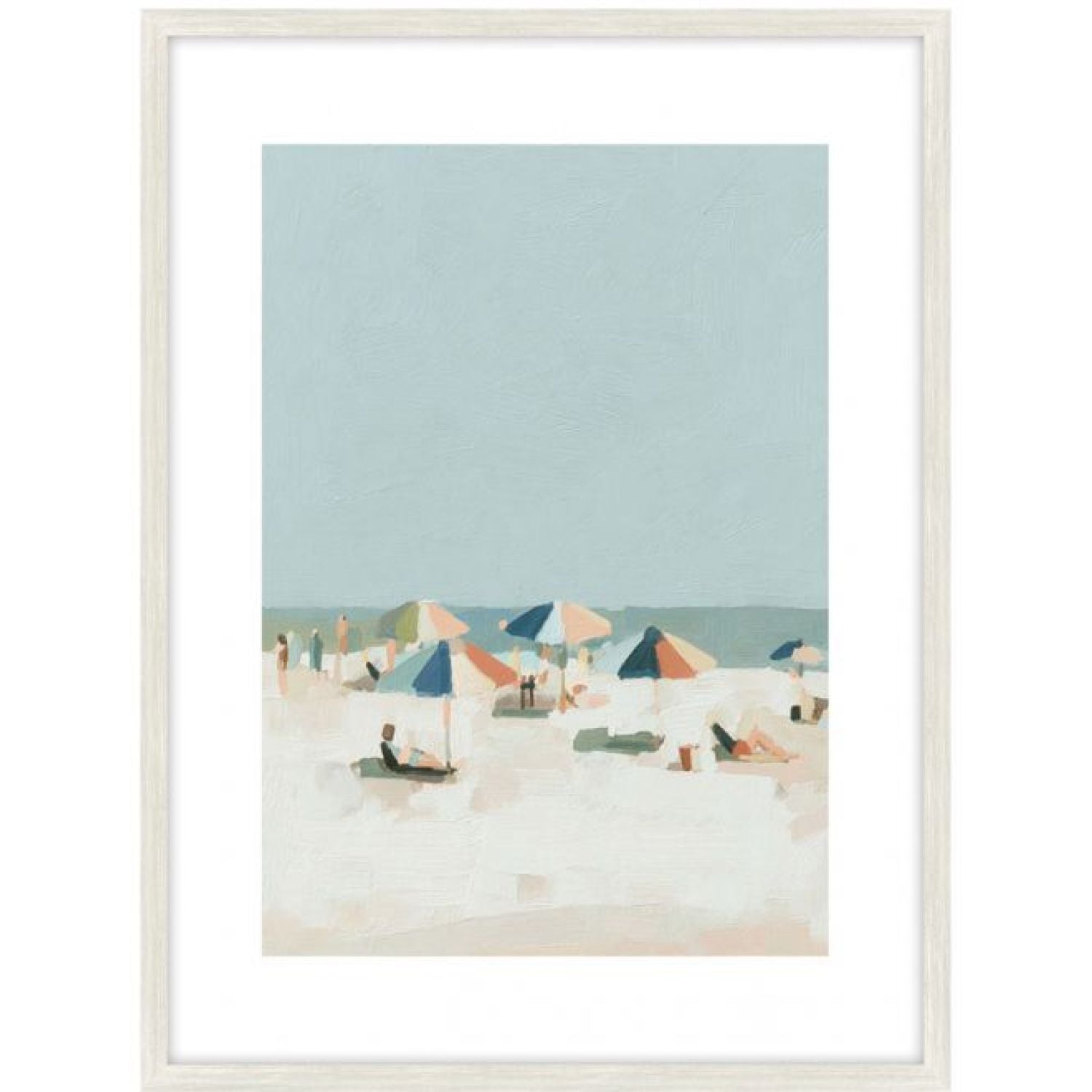 Beach Days a Glass Framed Art - Wood Look
