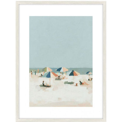 Beach Days a Glass Framed Art - Wood Look