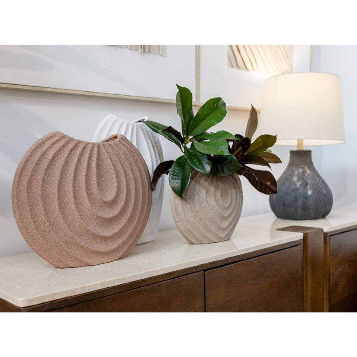 Zinnia Ceramic Vase - Mocha