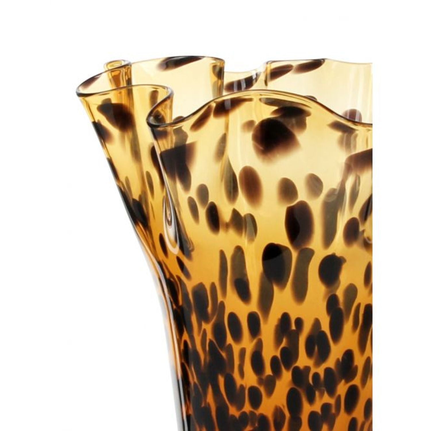 Fleur Glass Vase - Brown Amber Speckle