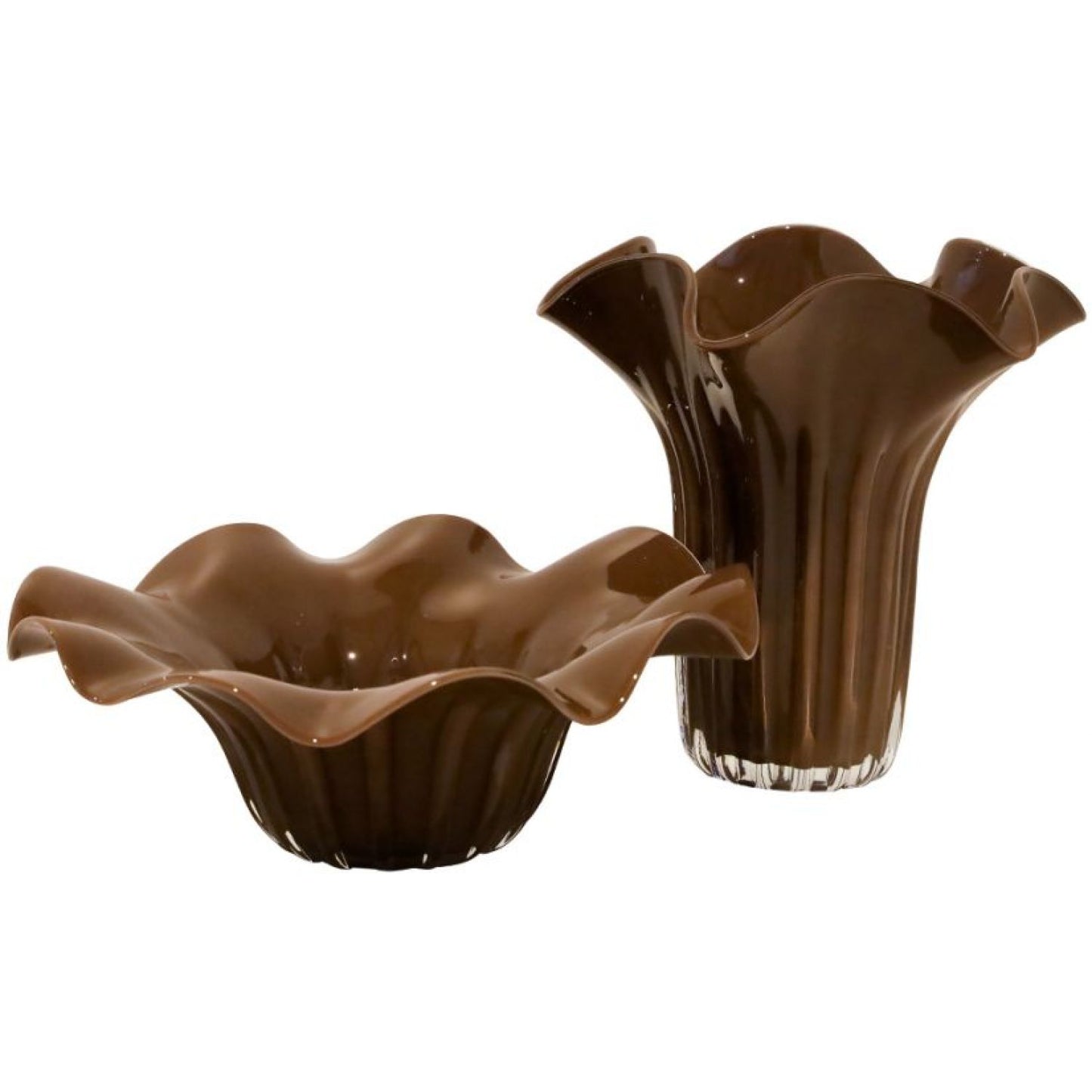 Millicent Glass Bowl - Chocolate