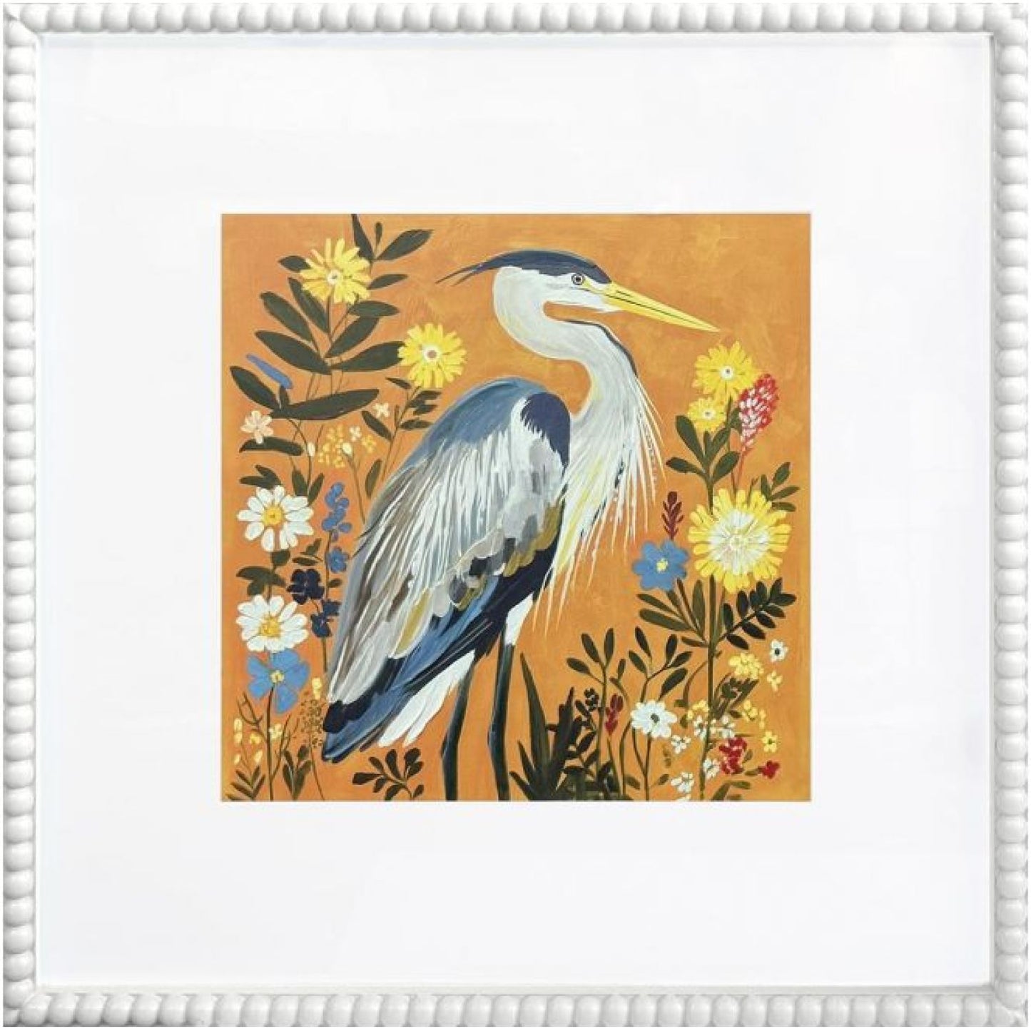 Golden March b Glass Framed Canvas - wh