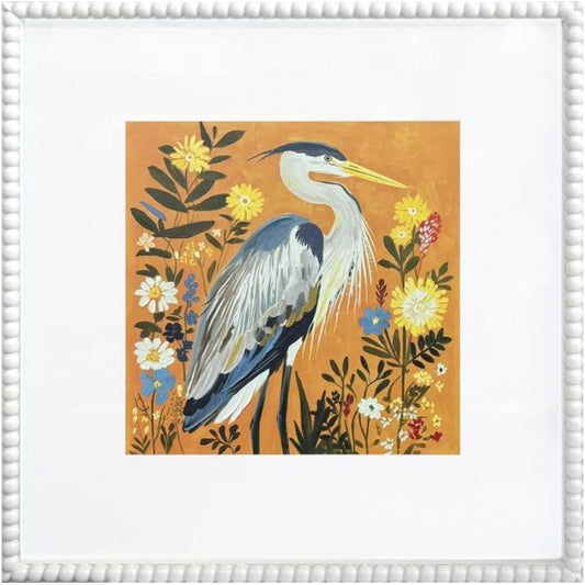 Golden March b Glass Framed Canvas - wh