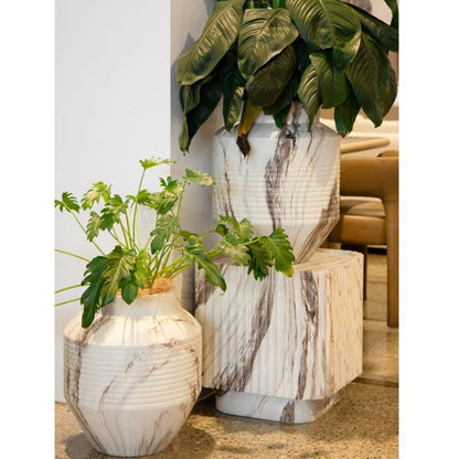 Elyce Mgo Planter - Burgundy Vein Marble