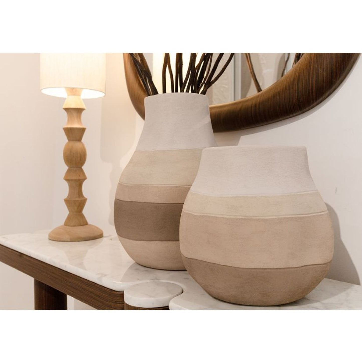Sahara Stoneware Vase - Earth Tones
