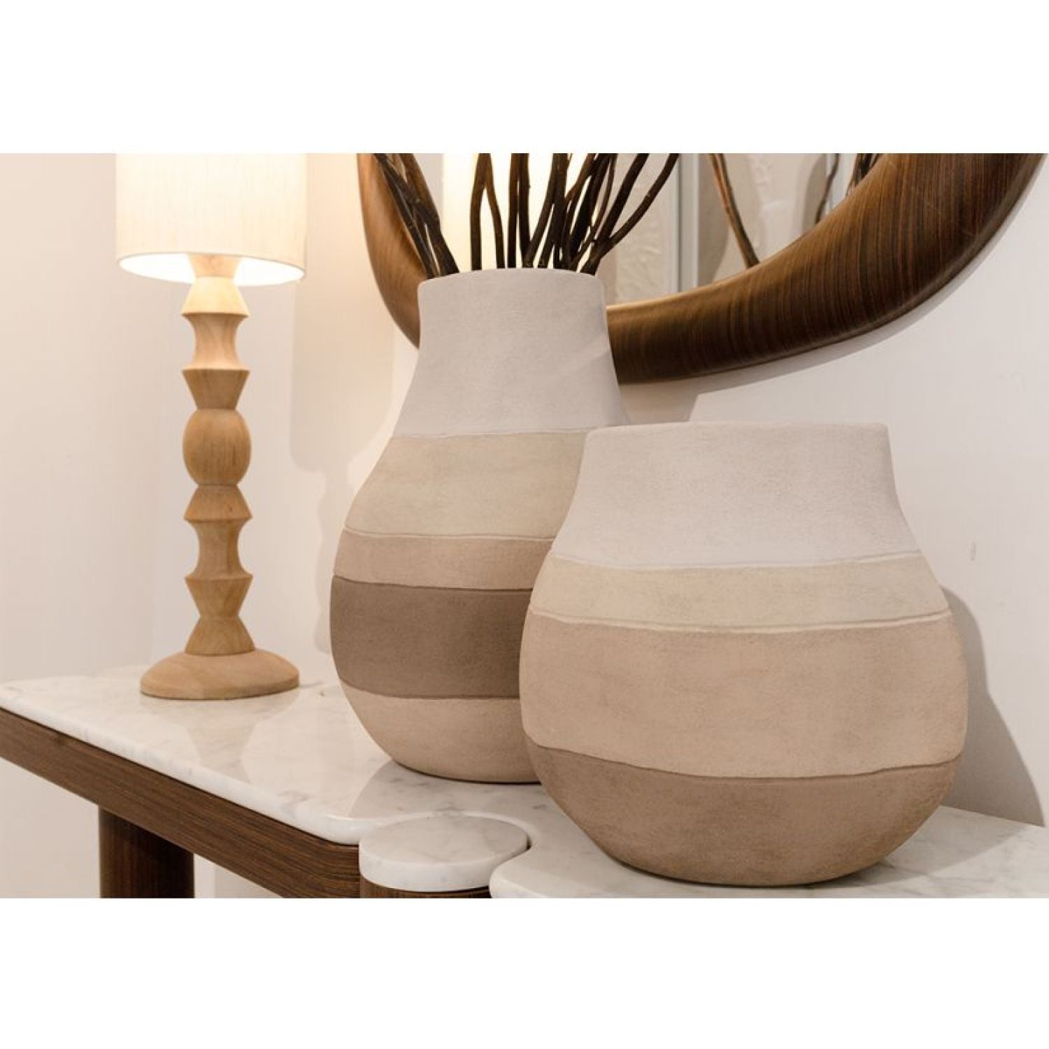 Sahara Stoneware Vase - Earth Tones