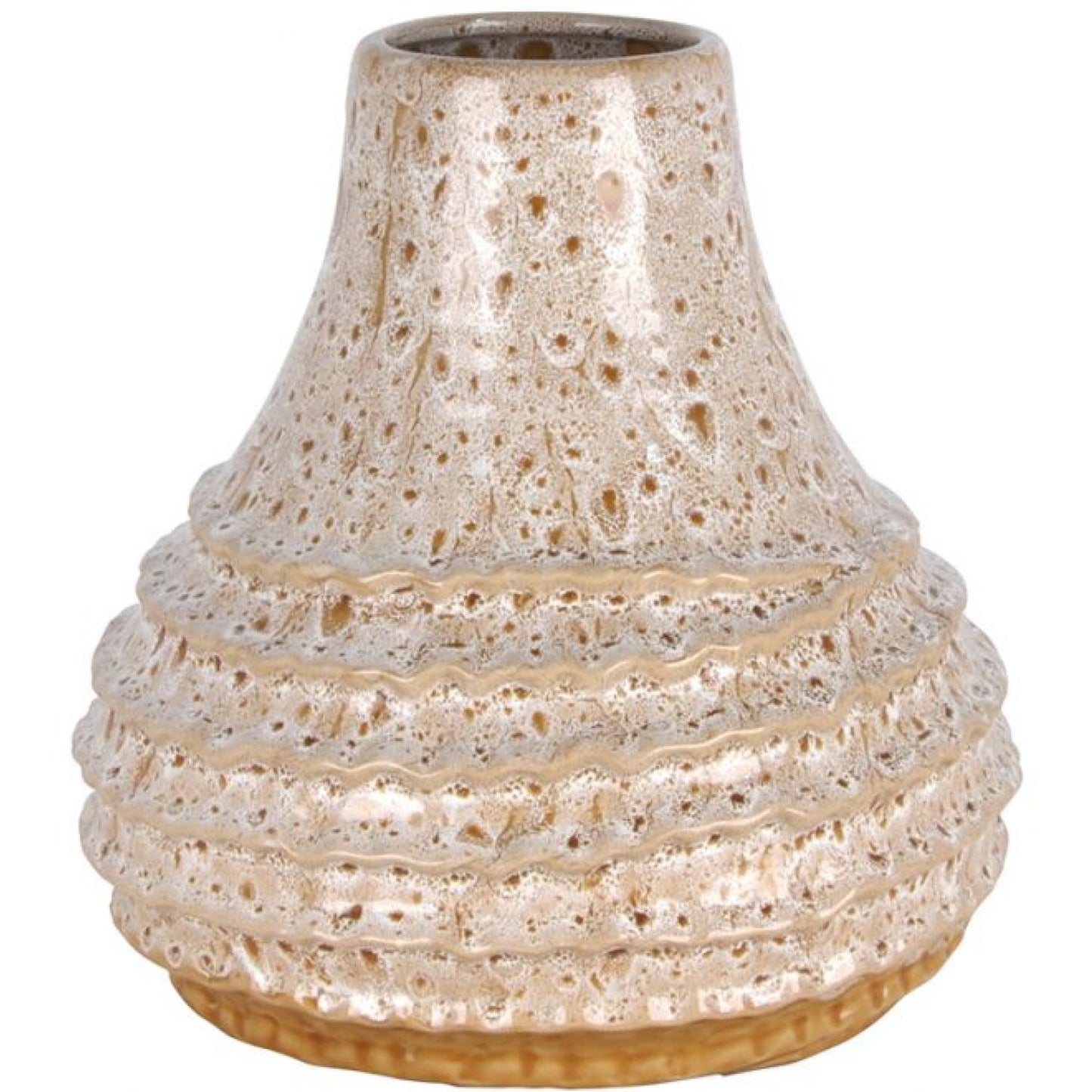 Jiro Ceramic Vase - Mottled Beige