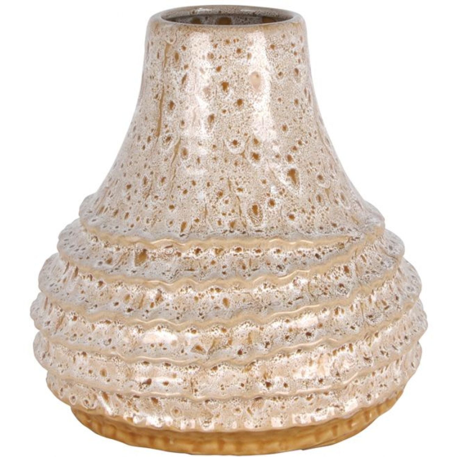 Jiro Ceramic Vase - Mottled Beige
