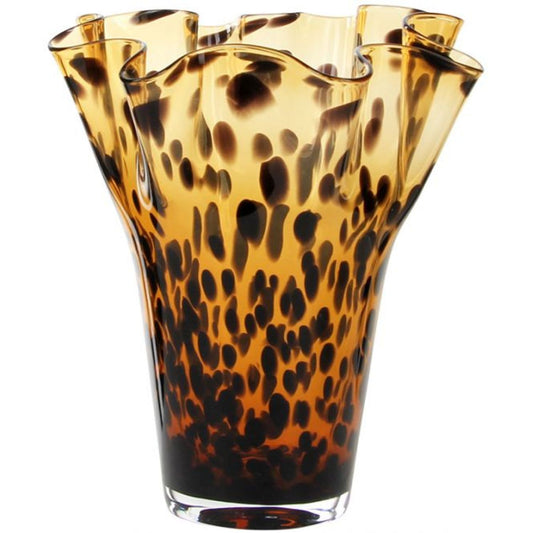 Fleur Glass Vase - Brown Amber Speckle