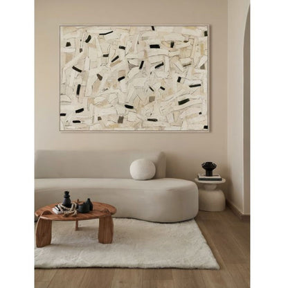 Elena Textured Framed Canvas - Wood Look