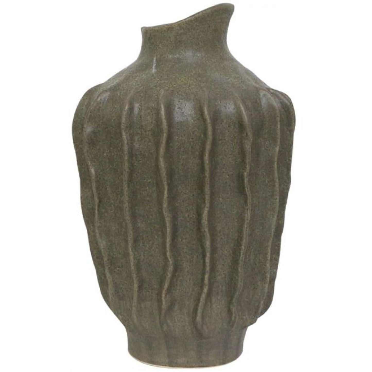 Alvaro Ceramic Vase - Moss Brown