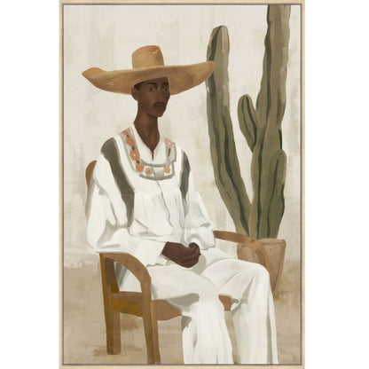 Calos Framed Canvas - Wood Look