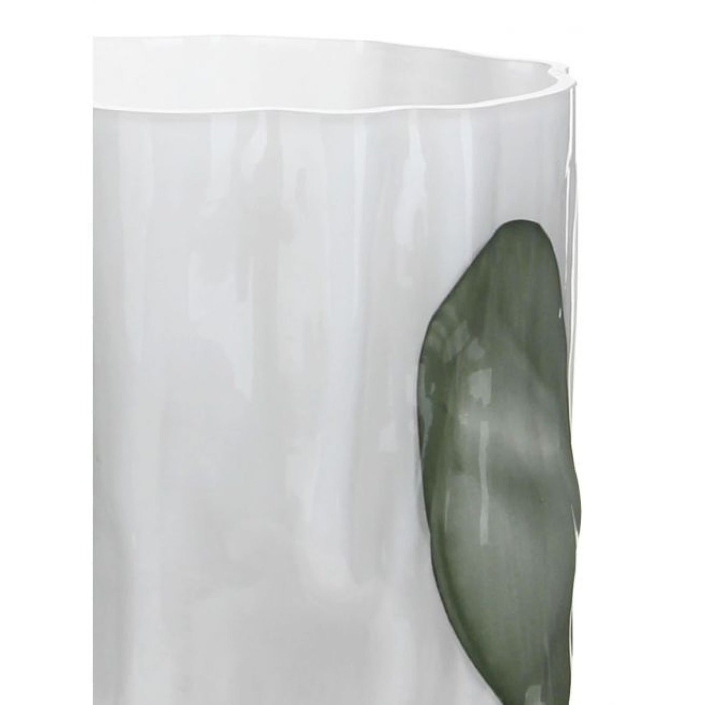 Wave Glass Vase - White/green