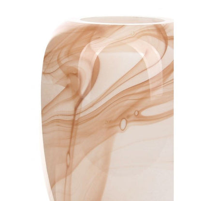 Carrie Glass Vase - Mocha Swirl