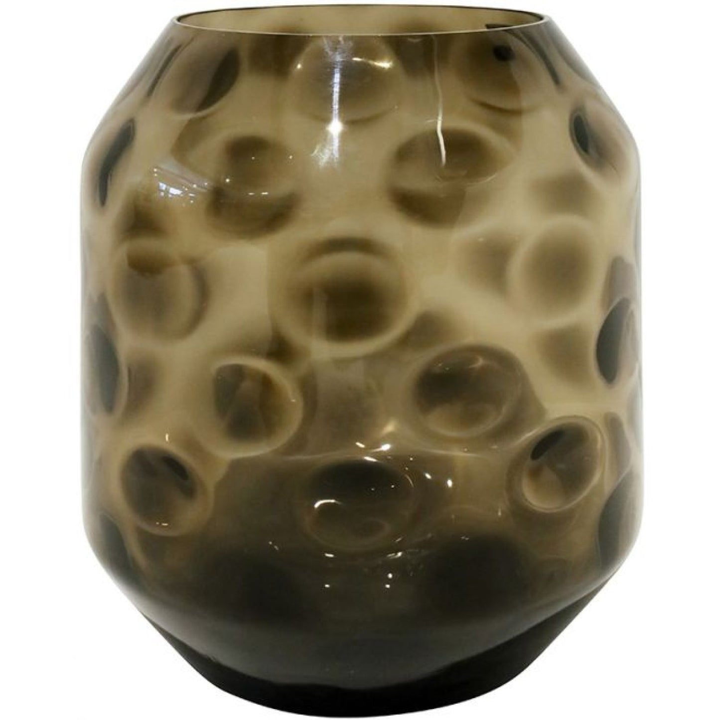 Yvette Glass Vase - Smokey Brown