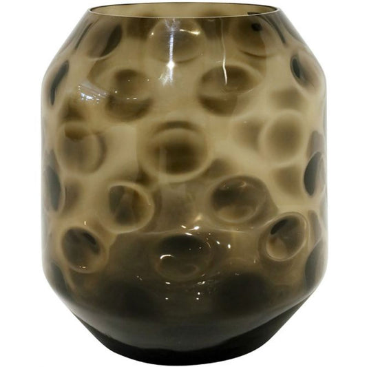 Yvette Glass Vase - Smokey Brown