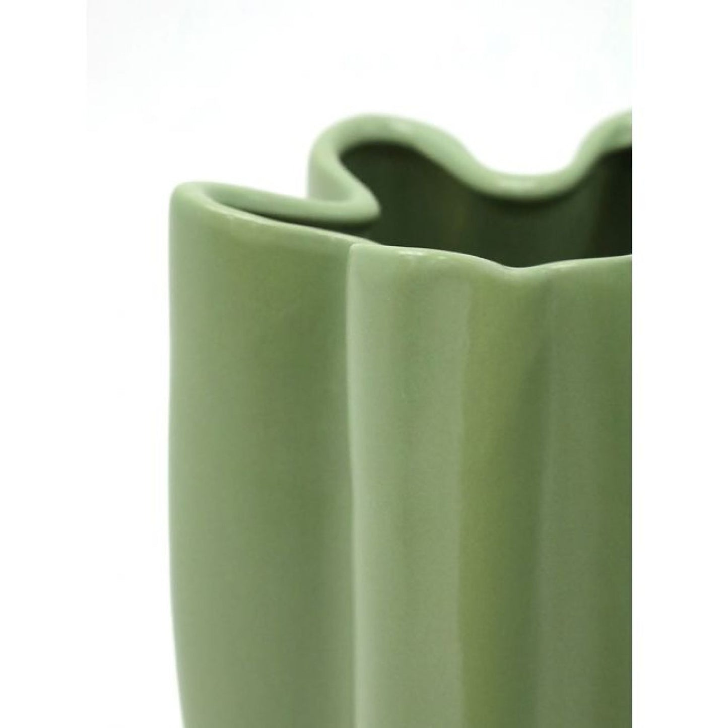 Waves Ceramic Vase - Green