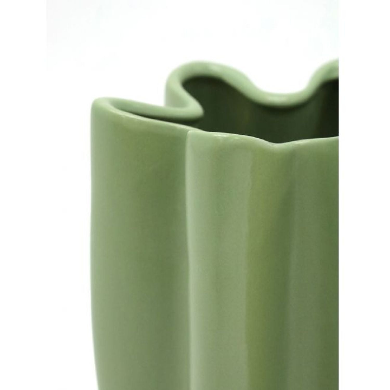 Waves Ceramic Vase - Green