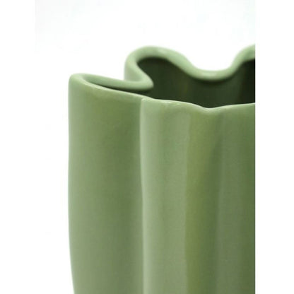 Waves Ceramic Vase - Green