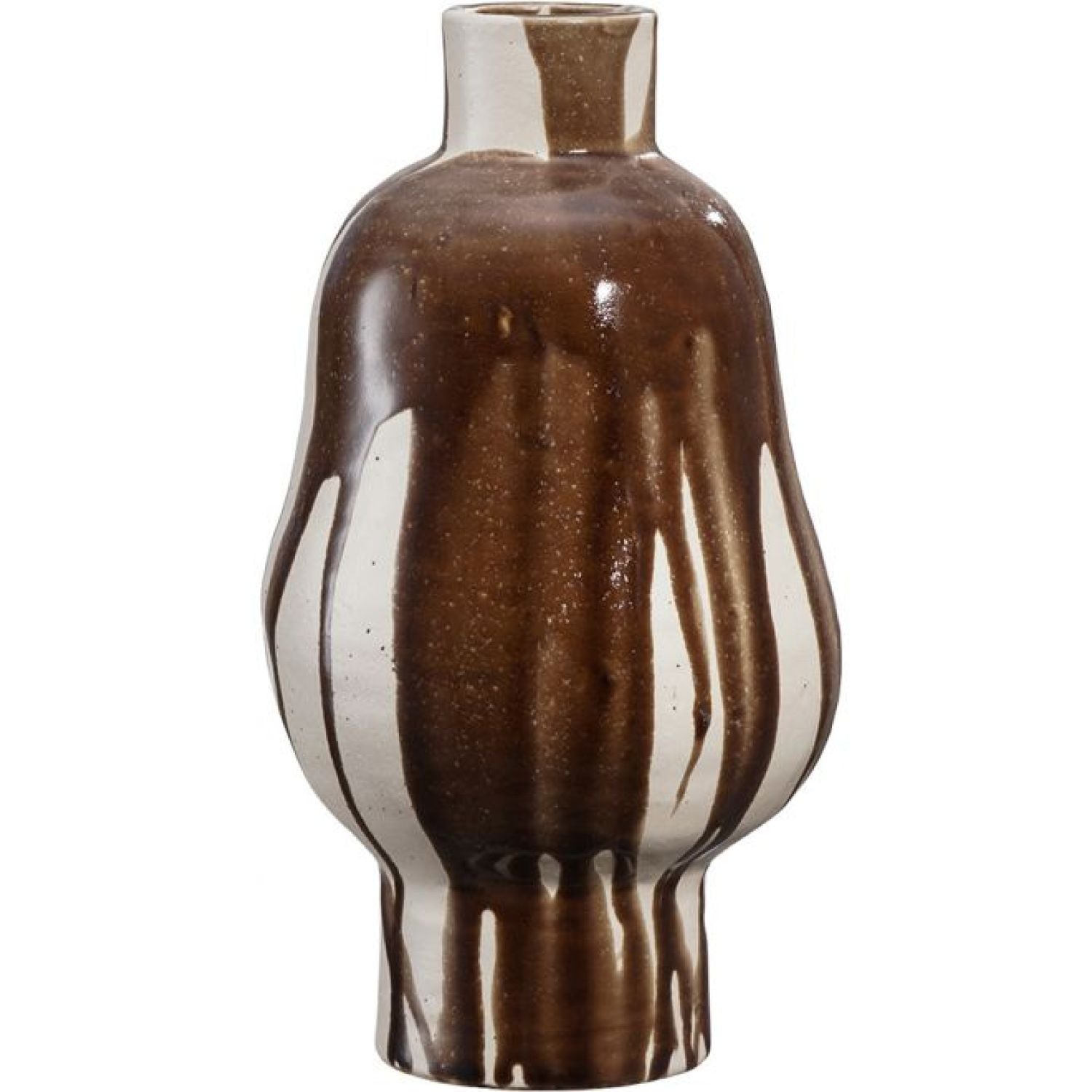 Horizon Ceramic Vase - Mocha Drip