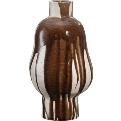 Horizon Ceramic Vase - Mocha Drip