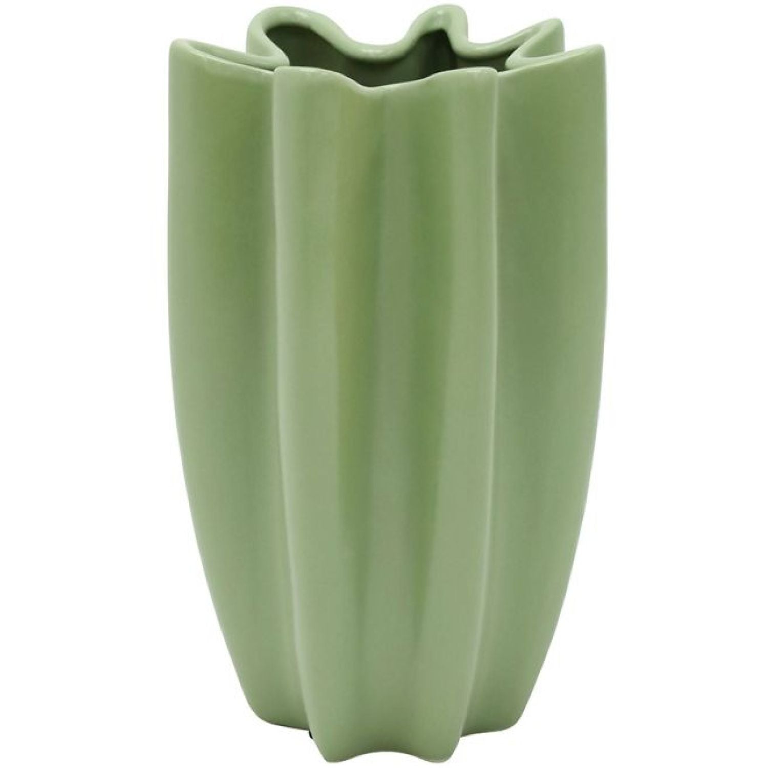 Waves Ceramic Vase - Green