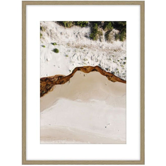 The Shore a Glass Framed Art - Wood Look f