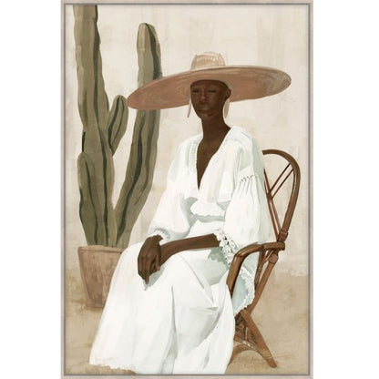 Camila Framed Canvas - Wood Look