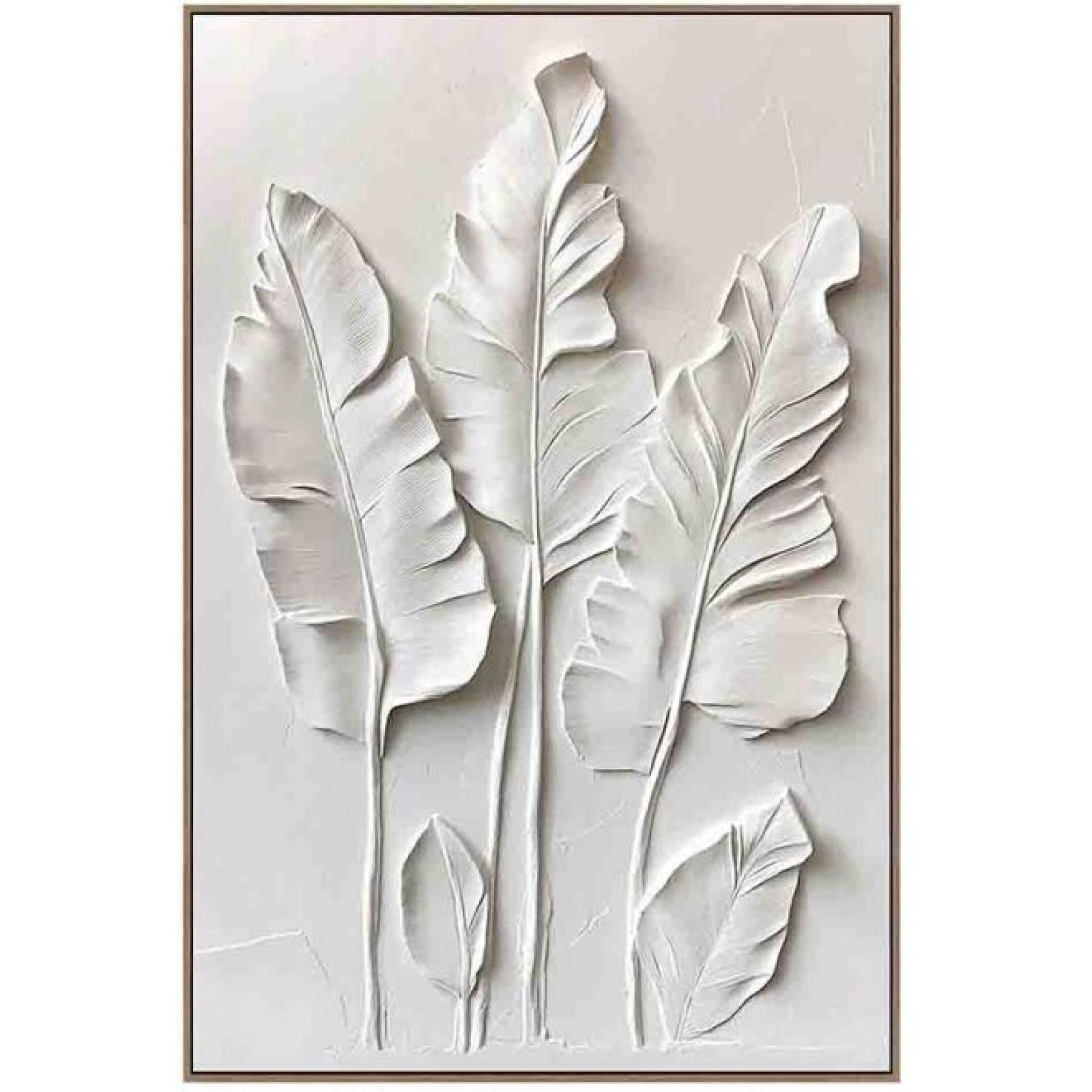 Ivory Tropics a Framed Canvas - Oak — view 2