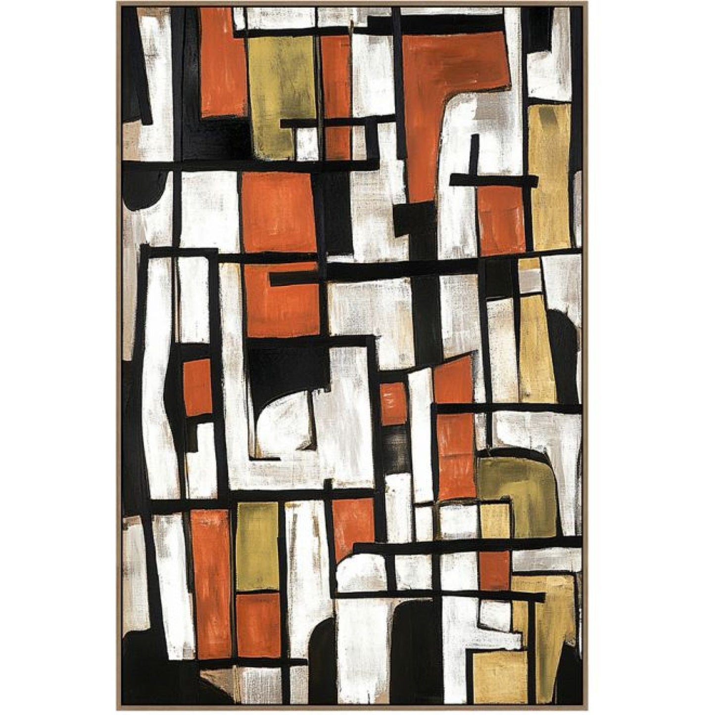 Urban Rhythm b Framed Canvas - Oak — view 2