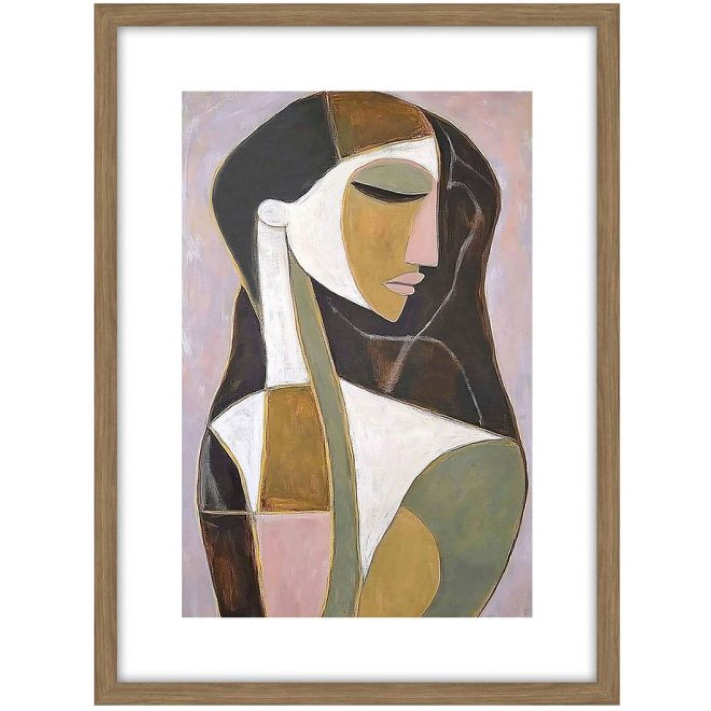 Serena a Glass Framed Canvas - Oak — view 2