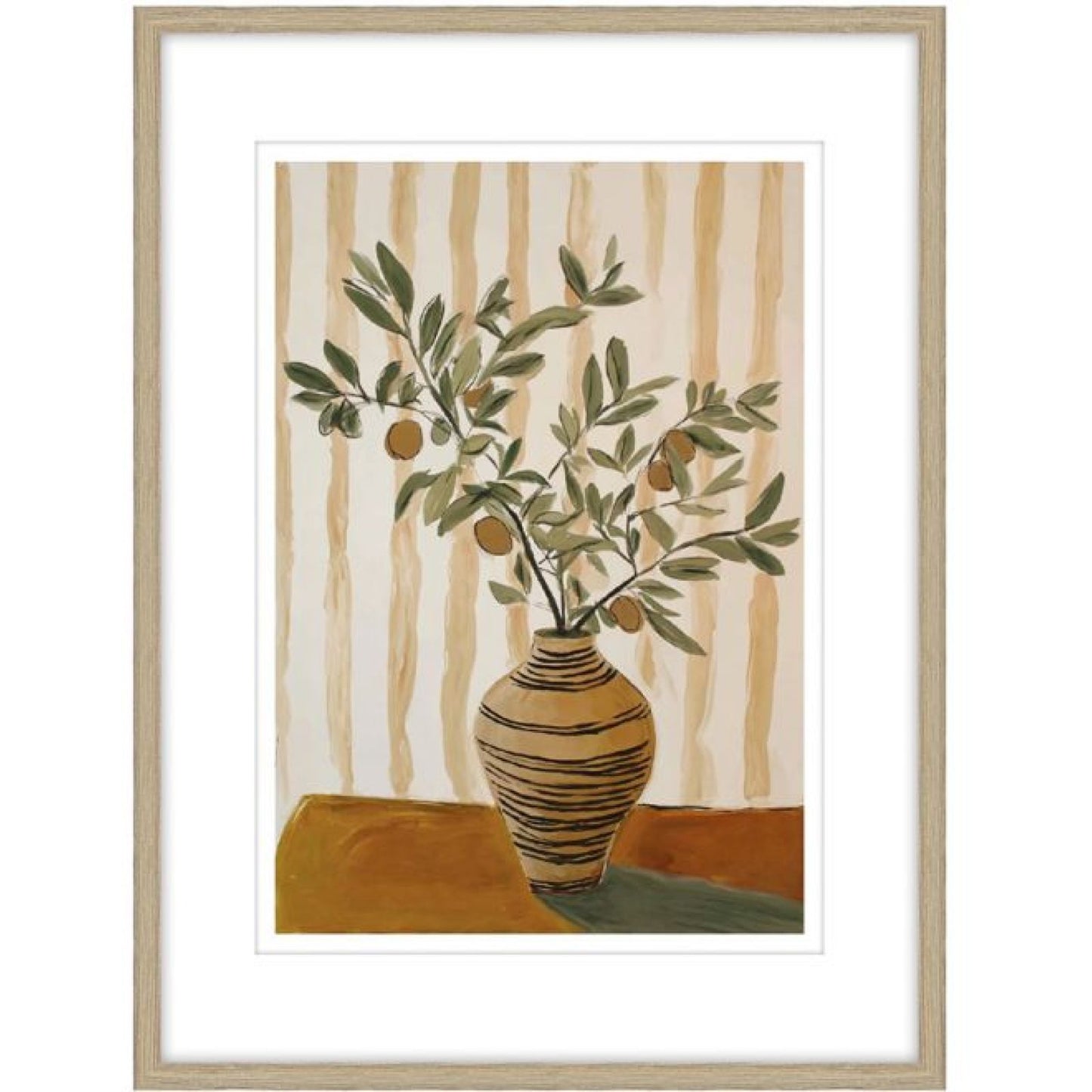 Olive Branch b Glass Framed Art - Wood Loo — view 2