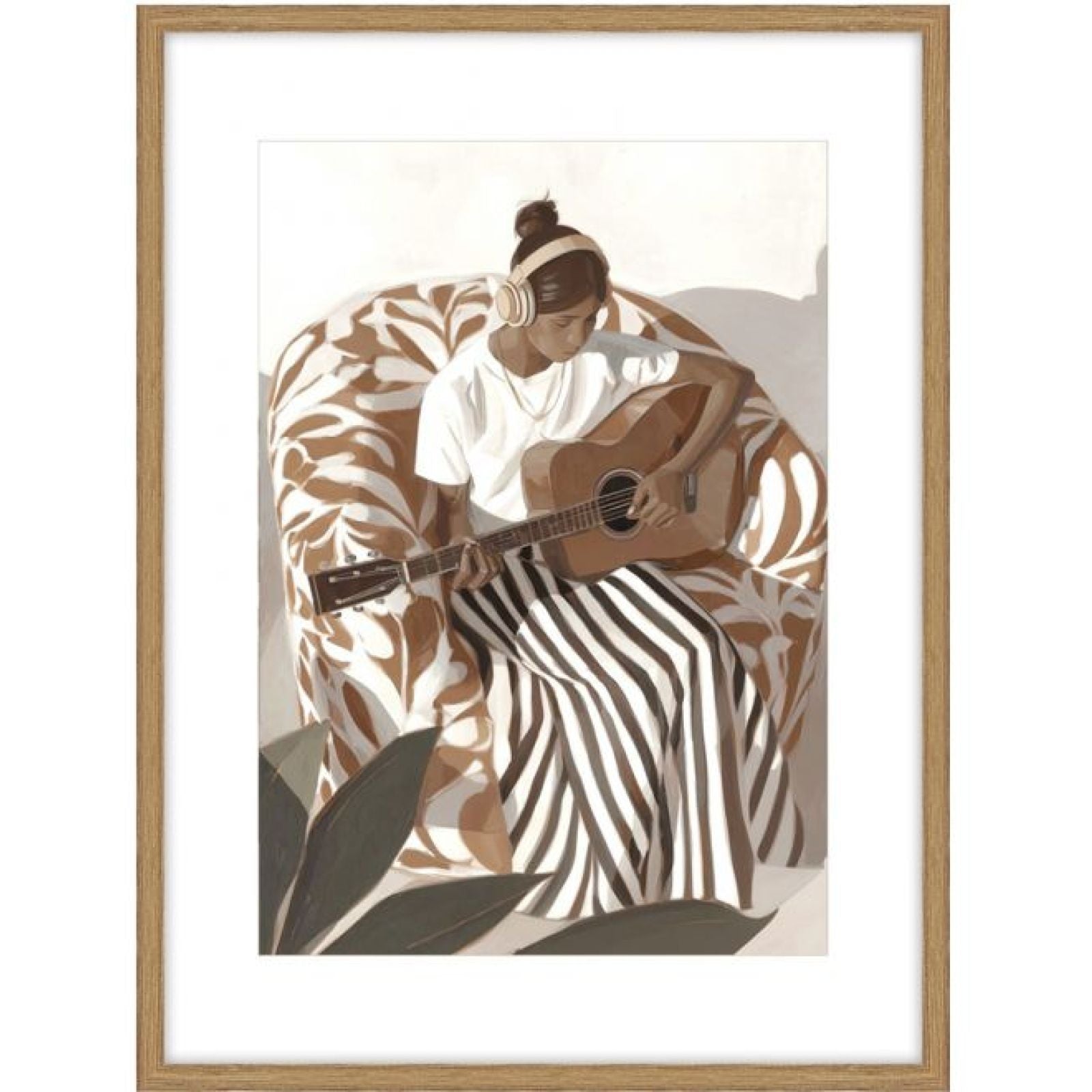 The Musician b Glass Framed Art - Wood Loo — view 2