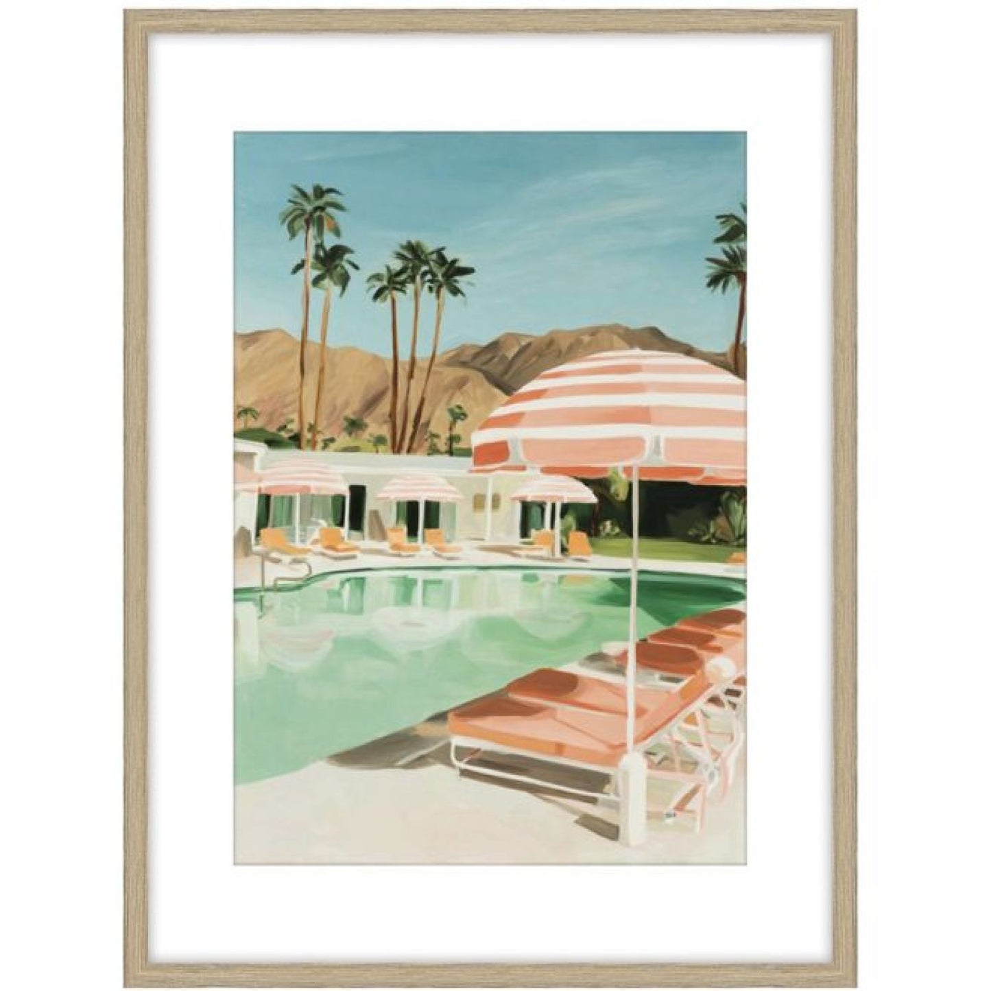 Palm Springs b Glass Framed Art - Wood Loo — view 2