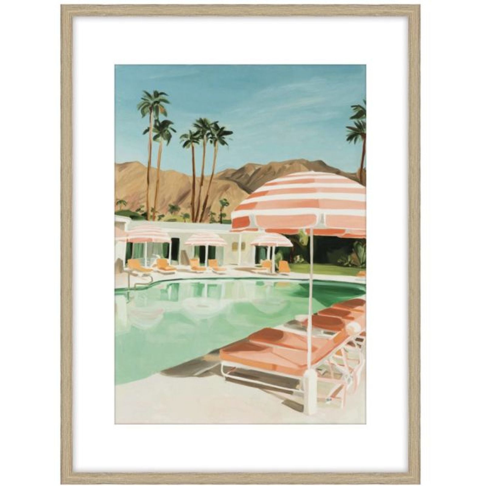 Palm Springs b Glass Framed Art - Wood Loo — view 2