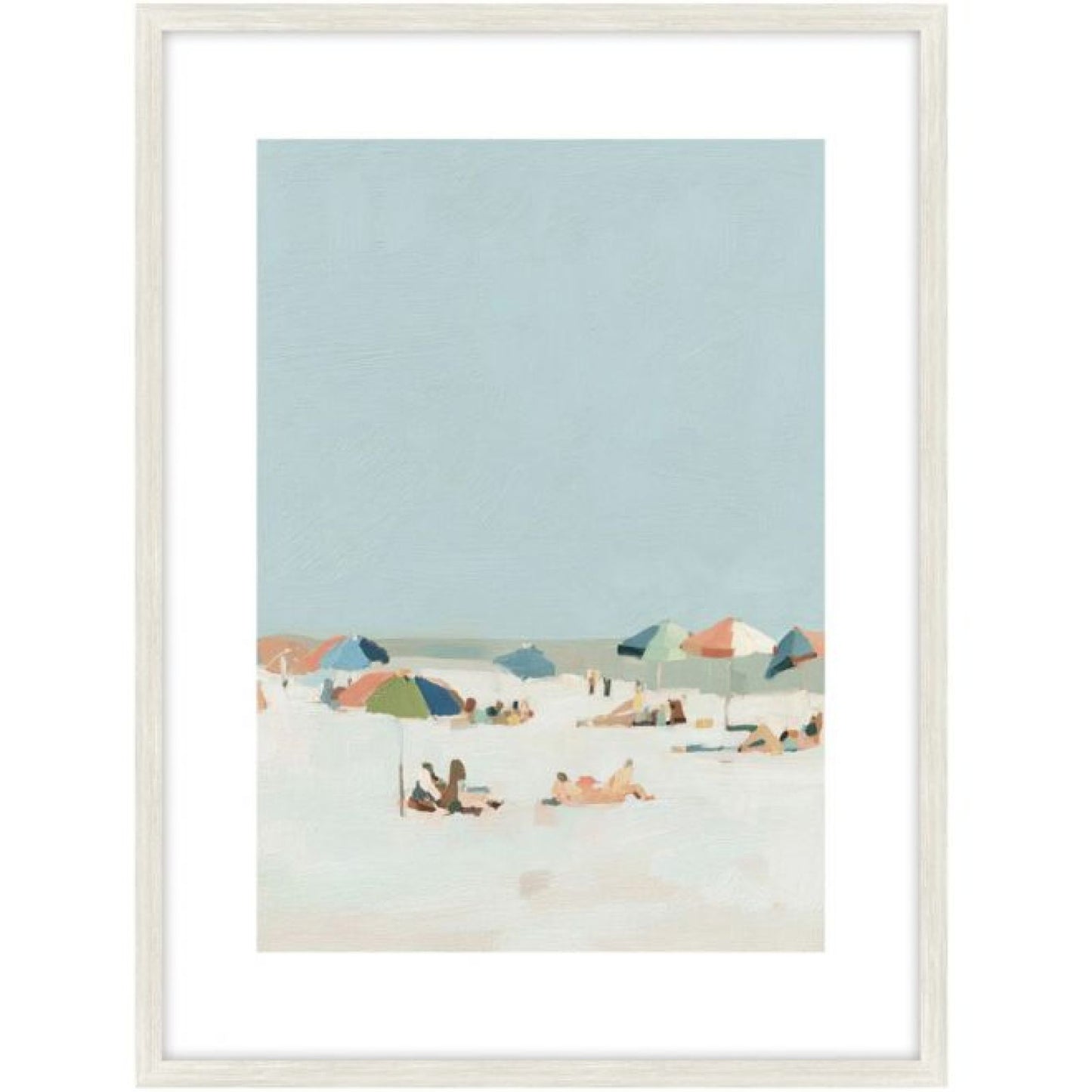 Beach Days b Glass Framed Art - Wood Look — view 2