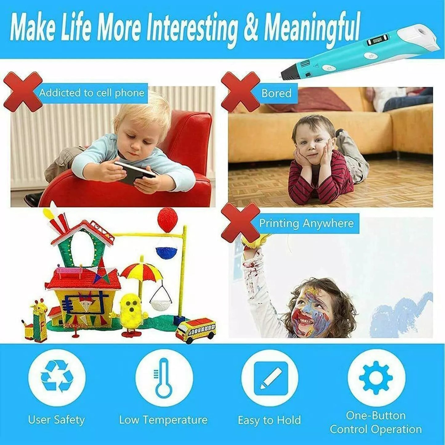 🎨 InnoSketch™ 3D Pen LED Display Electronic