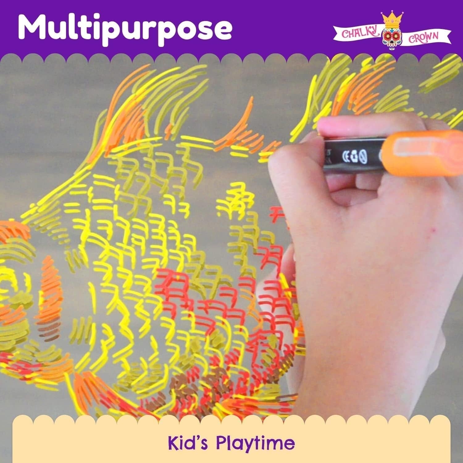 8 Fluorescent Liquid Chalk Markers — for LED Writing Boards, Glass & Chalkboards