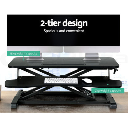 Artiss Standing Desk Riser Black — view 4