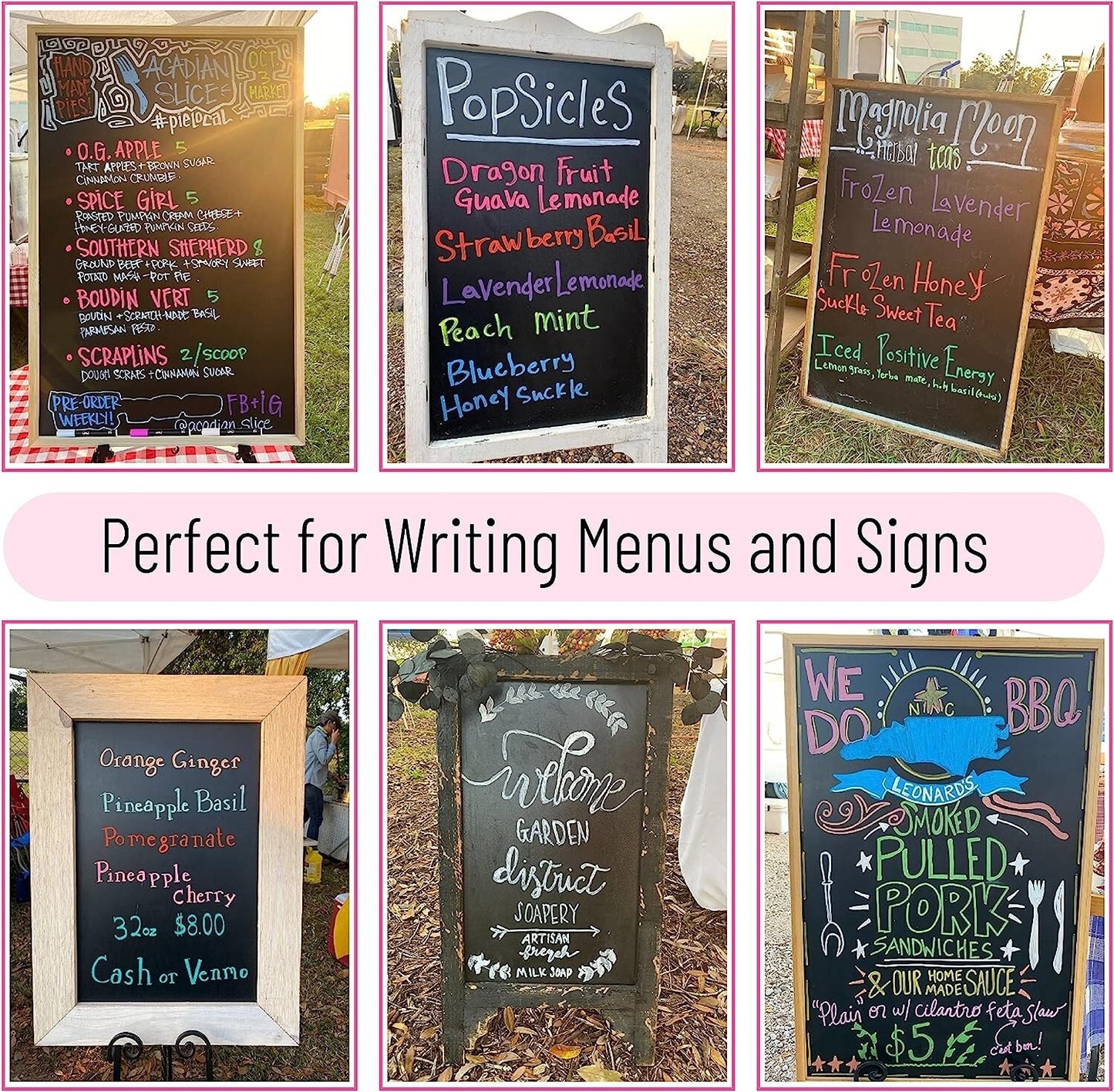 8 Fluorescent Liquid Chalk Markers — for LED Writing Boards, Glass & Chalkboards