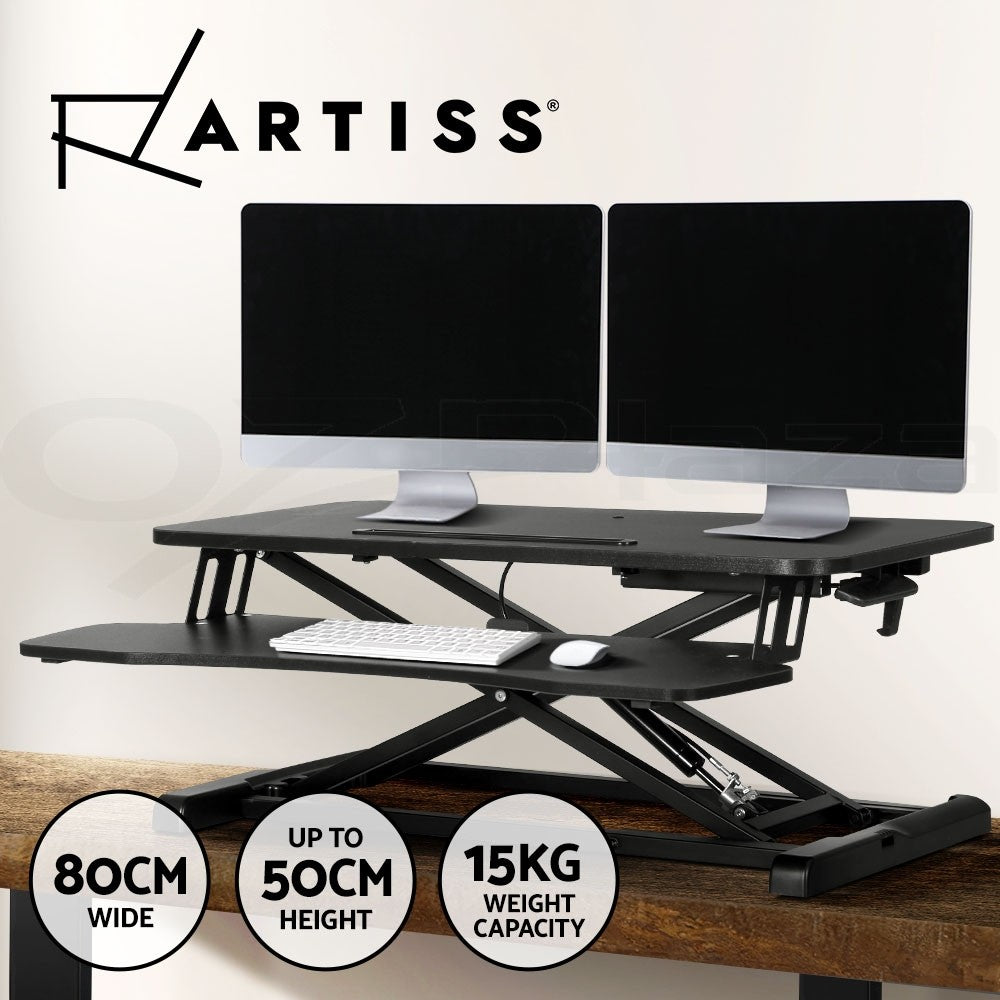 Artiss Standing Desk Riser Black — view 1