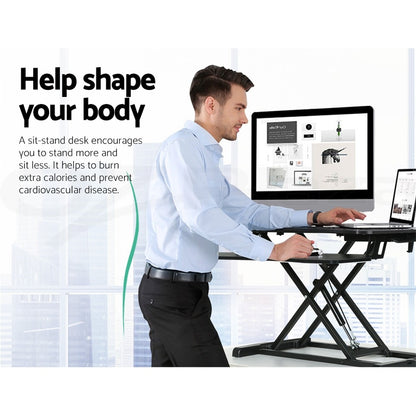 Artiss Standing Desk Riser Black — view 3