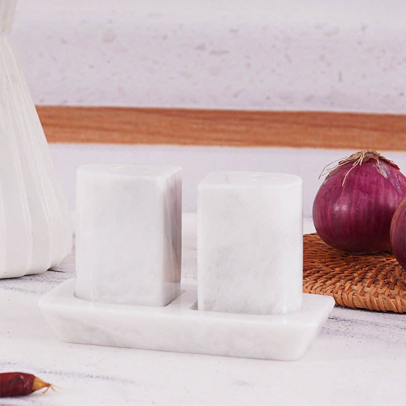 Marble Salt and Pepper with tray
