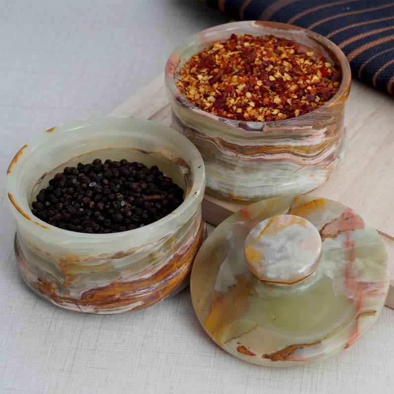 Marble Dual Salt Cellar