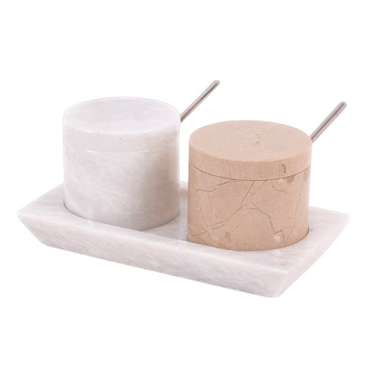 Marble Salt Cellar With Tray